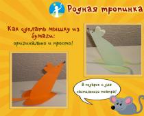 Урок-схема оригами мышка из бумаги Мышка из бумаги